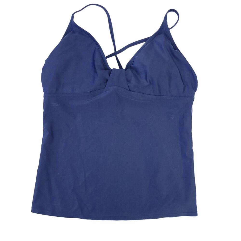 Athleta Black Tankini Swimsuit Top 36B, 36C Underwire Support, Adjustable Strap